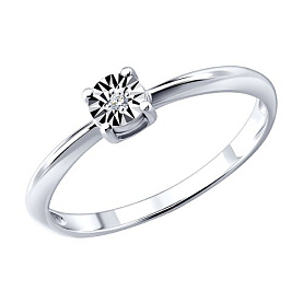 Кольцо SOKOLOV - Серебро 925, Бриллиант (арт. 87010107)