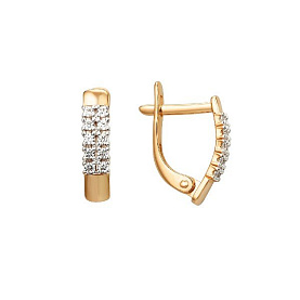 Серьги ЮФ Династия - Золото 375, Фианит (арт. 000852-5102)