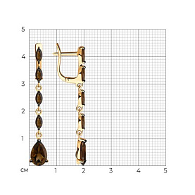 Серьги SOKOLOV - Серебро 925, Раухтопаз (арт. 92022833)