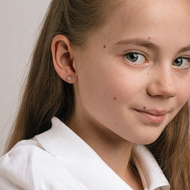 Серьги ЮФ Династия - Золото 585, Фианит (арт. 007092-1102)