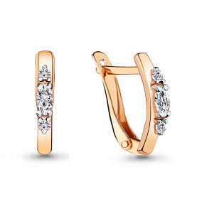 Серьги Аквамарин - Золото 585, Фианит (арт. 46901.1)