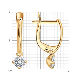 Серьги SOKOLOV - Золото 585, Фианит (арт. 027396)