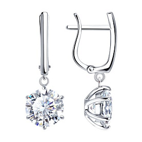 Серьги SOKOLOV - Серебро 925, Бриллианит (арт. 94027679)