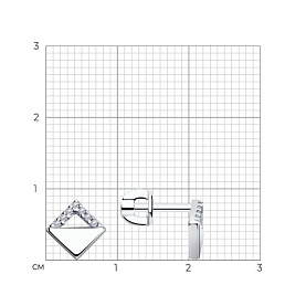 Серьги Diamant - Серебро 925, Фианит (арт. 94-122-01422-1)