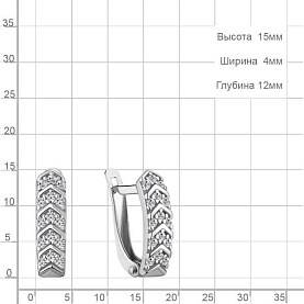 Серьги Аквамарин - Серебро 925, Фианит (арт. 400909А.5)
