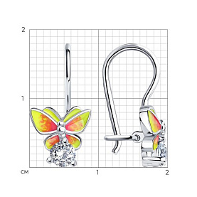 Серьги SOKOLOV - Серебро 925, Фианит, Эмаль (арт. 94021195)