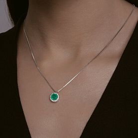 Колье SOKOLOV - Серебро 925, Синтетический ситалл , Фианит (арт. 92070084-91)