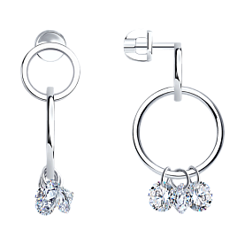 Серьги SOKOLOV - Серебро 925, Фианит (арт. 94025601)