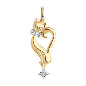 Подвеска SOKOLOV - Золото 375, Фианит (арт. 035035-4)
