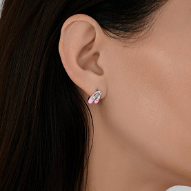 Серьги Diamant - Серебро 925, Фианит, Эмаль (арт. 94-120-02296-1)