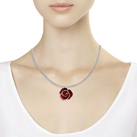 Подвеска SOKOLOV - Серебро 925, Жемчуг имитация, Эмаль (арт. 94032398)