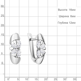 Серьги Аквамарин - Серебро 925, Фианит (арт. 49214.5)