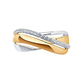 Кольцо SOKOLOV - Золото 375, Фианит (арт. 018499-4)