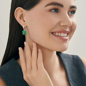 Серьги SOKOLOV - Серебро 925, Фианит, Эмаль (арт. 94027113)