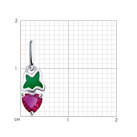 Подвеска Diamant - Серебро 925, Синтетический рубин, Эмаль (арт. 94-130-02280-1)