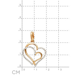 Подвеска ЮФ Династия - Золото 375, Фианит (арт. 100128-5102)