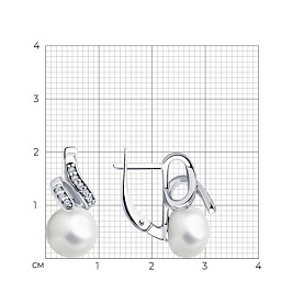 Серьги SOKOLOV - Серебро 925, Жемчуг культивированный, Фианит (арт. 92022641)