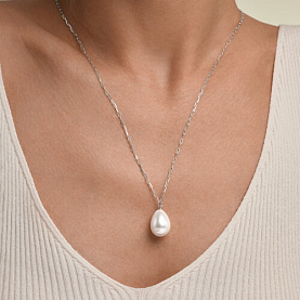 Колье SOKOLOV - Серебро 925, Жемчуг имитация (арт. 94071459)