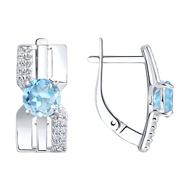 Серьги Diamant - Серебро 925, Топаз, Фианит (арт. 94-320-00794-1)