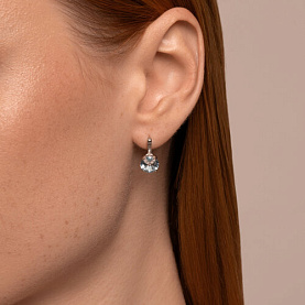 Серьги SOKOLOV - Серебро 925, Топаз, Фианит (арт. 92022959)