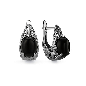 Серьги Дар - Серебро 925, Агат (арт. С-5225чрк442)