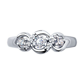 Кольцо SOKOLOV - Серебро 925, Фианит (арт. 94013539)