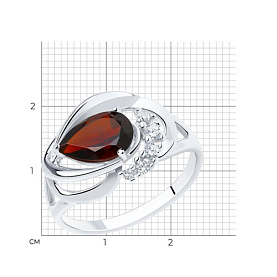 Кольцо SOKOLOV - Серебро 925, Гранат, Фианит (арт. 92011916)