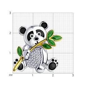 Брошь SOKOLOV - Серебро 925, Фианит, Эмаль (арт. 94040176)