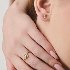 Кольцо golden glob - Золото 585, Фианит (арт. КЛ-4616,5бцФз585)