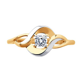 Кольцо SOKOLOV - Золото 375, Фианит (арт. 018027-4)