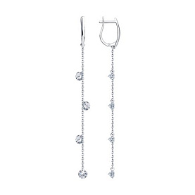 Серьги SOKOLOV - Серебро 925, Фианит (арт. 94023935)
