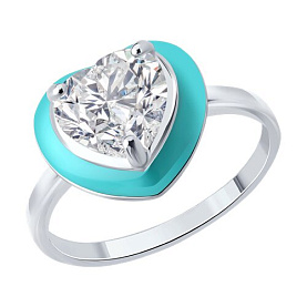 Кольцо SOKOLOV - Серебро 925, Фианит, Эмаль (арт. 94014466)