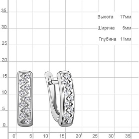 Серьги Аквамарин - Серебро 925, Фианит (арт. 400907А.5)