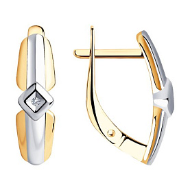 Серьги SOKOLOV - Серебро 925, Бриллиант, Бриллиант голубой, Бриллиант коньячный (арт. 87020029)