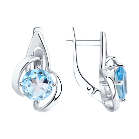 Серьги Diamant - Серебро 925, Топаз (арт. 94-320-00606-1)