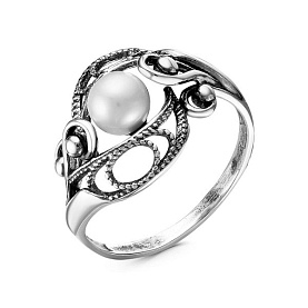 Кольцо Красная пресня - Серебро 925, Жемчуг культивированный (арт. 23312720)