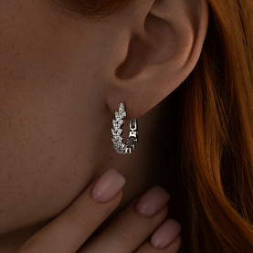 Серьги SOKOLOV - Серебро 925, Фианит (арт. 94025640)