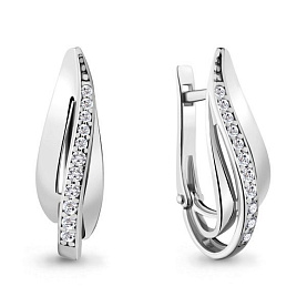 Серьги Аквамарин - Серебро 925, Фианит (арт. 48188А.5)