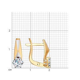Серьги SOKOLOV - Золото 375, Фианит (арт. 027430-4)