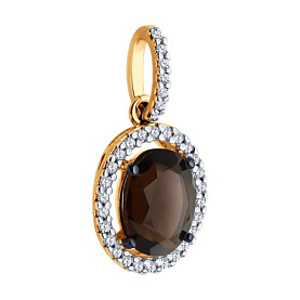 Подвеска Diamant - Серебро 925, Раухтопаз, Фианит (арт. 93-330-01999-4)