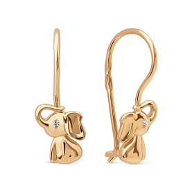 Серьги ЮФ Династия - Золото 585, Фианит (арт. 032352-1102)