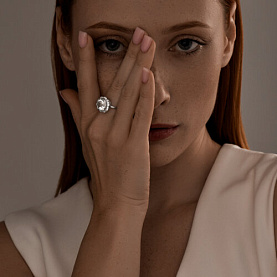 Кольцо SOKOLOV - Серебро 925, Горный хрусталь, Фианит (арт. 92011849)