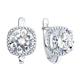 Серьги SOKOLOV - Серебро 925, Фианит (арт. 94027339)