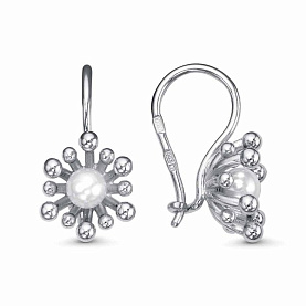 Серьги Красная пресня - Серебро 925, Жемчуг имитация (арт. 33616786Пл)