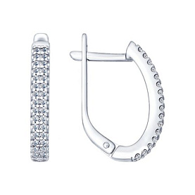 Серьги SOKOLOV - Серебро 925, Фианит (арт. 94021767)