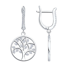 Серьги SOKOLOV - Серебро 925, Фианит (арт. 94026317-91)