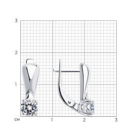 Серьги Diamant - Серебро 925, Фианит (арт. 94-120-01548-1)