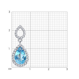 Подвеска SOKOLOV - Серебро 925, Топаз, Фианит (арт. 92030292)