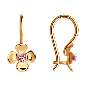 Серьги Diamant - Золото 585, Фианит (арт. 51-120-01493-2)