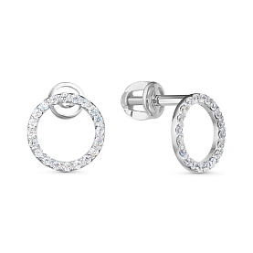 Серьги Иллада - Серебро 925, Фианит (арт. с050807)